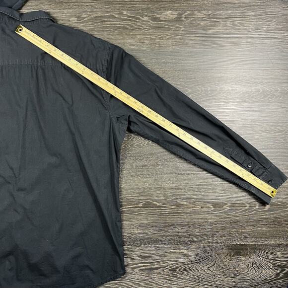 MARC ECKO MENS BLACK CASUAL BUTTON-DOWN SHIRT SIZE L CHEST 22" LENGTH 30" - Picture 7 of 12